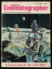 5f1257 AMERICAN CINEMATOGRAPHER magazine June 1968 Bob McCall cover art for 2001: A Space Odyssey!