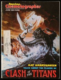 5f1270 AMERICAN CINEMATOGRAPHER magazine June 1981 Ray Harryhausen talks about Clash of the Titans!