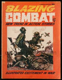 5f0638 BLAZING COMBAT magazine Jan 1965 cover art by Frank Frazetta, illustrated excitement in war!