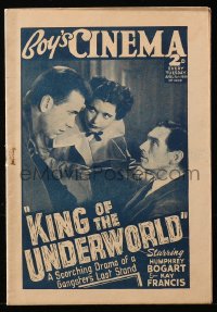 5f0583 BOY'S CINEMA English magazine Apr 15, 1939 Humphrey Bogart & Francis, King of the Underworld