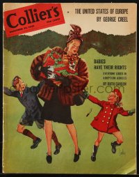 5f0659 COLLIER'S magazine December 22, 1945 cover art by Gilbert Darling, great articles inside!
