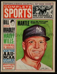5f0661 COMPLETE SPORTS magazine September 1965 cover art of Mickey Mantle by Victor Mikus!