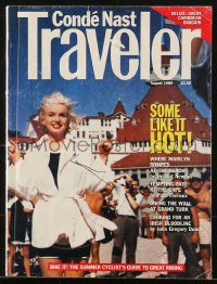 5f0662 CONDE NAST TRAVELER magazine August 1989 Marilyn Monroe on the beach for Some Like It Hot!
