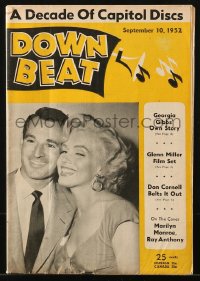 5f0673 DOWN BEAT magazine September 10, 1952 Marilyn Monroe & Ray Anthony on the cover!