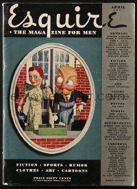5f1018 ESQUIRE magazine April 1937 cover art by A. Von Frankenberg, Petty art & Hurrell photos!