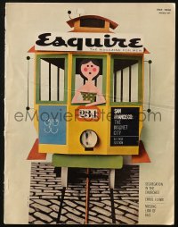 5f1026 ESQUIRE magazine May 1958 trolley cover art by Jerome Kuhl, great images & articles!