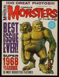 5f1389 FAMOUS MONSTERS OF FILMLAND magazine 1968 Yearbook, best issue ever, 100 great photos!