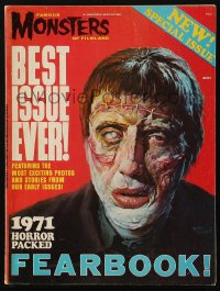 5f1392 FAMOUS MONSTERS OF FILMLAND magazine 1971 Yearbook, Basil Gogos art of Lee in Frankenstein!