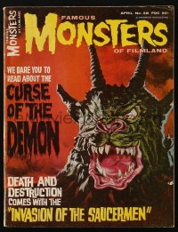 5f1336 FAMOUS MONSTERS OF FILMLAND #38 magazine April 1966 Vic Prezio art for Curse of the Demon!