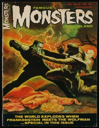 5f1340 FAMOUS MONSTERS OF FILMLAND #42 magazine January 1967 Cobb art of Frankenstein Meets the Wolfman!