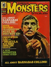 5f1354 FAMOUS MONSTERS OF FILMLAND #59 magazine November 1969 Basil Gogos art of Barnabas Collins!