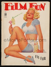 5f1039 FILM FUN magazine July 1941 sexy pin-up cover art of girl in skimpy outfit by Enoch Bolles!