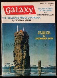 5f1245 GALAXY SCIENCE FICTION magazine August 1964 cool cover art by Pedersen!