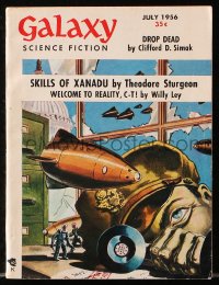 5f1238 GALAXY SCIENCE FICTION magazine July 1956 cool cover art by Jack Coggins!