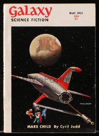 5f1233 GALAXY SCIENCE FICTION magazine May 1951 cool cover art by Chesley Bonestell!