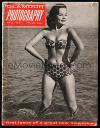5f0723 GLAMOUR PHOTOGRAPHY vol 1 no 1 magazine Fall 1954 sexy model in bikini by Randolph-DeLong!