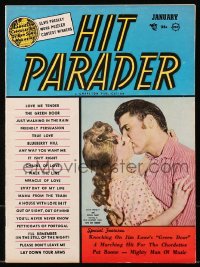 5f0732 HIT PARADER magazine January 1957 Elvis Presley & Debra Paget kissing in Love Me Tender!