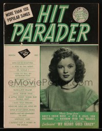 5f0731 HIT PARADER magazine March 1947 Shirley Temple on the cover, more than 100 popular songs!