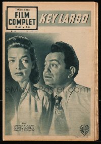 5f0542 KEY LARGO Film Complet French magazine Nov 24, 1949 Lauren Bacall, Edward G. Ribonson, Bogart
