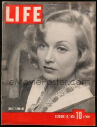 5f1278 LIFE MAGAZINE magazine October 17, 1938 Carole Lombard at home by Alfred Eisenstaedt!