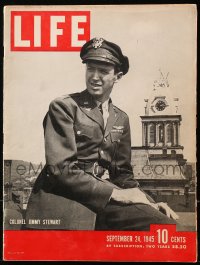 5f1287 LIFE MAGAZINE magazine September 24, 1945 WWII Colonel Jimmy Stewart by Peter Stackpole!
