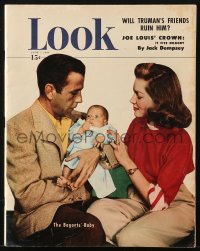 5f1303 LOOK magazine June 7, 1949 Humphrey Bogart & Lauren Bacall w/ their new baby by Cronenweth!