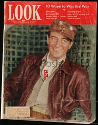 5f1300 LOOK magazine October 6, 1942 great cover portrait of John Wayne in Flying Tigers!