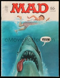 5f0767 MAD magazine January 1976 Jaws parody art with Alfred E. Neuman by Mort Kunstler as Mutz!