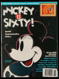 5f0777 MICKEY MOUSE magazine 1988 Warhol art & actual animation cel bound into the magazine!