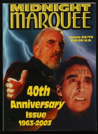 5f1506 MIDNIGHT MARQUEE magazine 2003 Christopher Lee in Dracula & Star Wars, 40th anniversary issue!