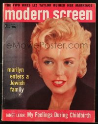 5f1115 MODERN SCREEN magazine November 1956 Marilyn Monroe Enters a Jewish Family, cover by Lowe!