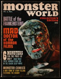 5f0789 MONSTER WORLD vol 1 no 1 magazine November 1964 great werewolf cover art, first issue!
