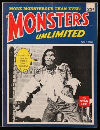 5f0795 MONSTERS UNLIMITED #6 magazine 1966 Stan Lee, scenes from classic horror movies w/wacky captions!