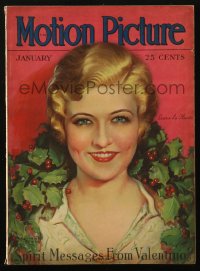 5f1136 MOTION PICTURE magazine January 1929 great cover art of Laura La Plante by Marland Stone!