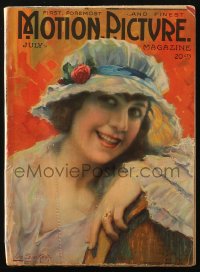 5f1127 MOTION PICTURE magazine July 1919 great cover art of Dorothy Phillips by Leo Sielke Jr.!