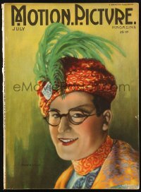 5f1131 MOTION PICTURE magazine July 1922 great cover art of comedian Harold Lloyd wearing turban!