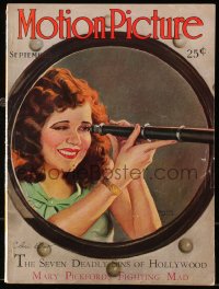5f1139 MOTION PICTURE magazine September 1930 art of Clara Bow by Marland Stone, Seven Deadly Sins!