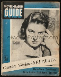 5f0808 MOVIE & RADIO GUIDE magazine January 16, 1943 Ingrid Bergman in Warner Bros.' Casablanca!