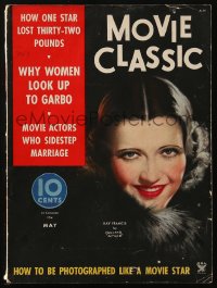 5f0811 MOVIE CLASSIC magazine May 1934 great art of beautiful Kay Francis by Marland Stone!