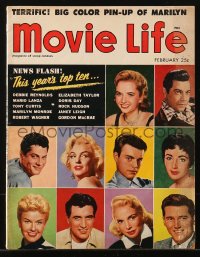 5f0816 MOVIE LIFE magazine February 1955 the year's top ten stars including Marilyn Monroe!