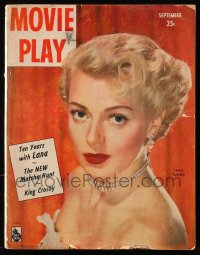 5f0822 MOVIE PLAY magazine September 1948 great cover portrait of sexy blonde Lana Turner!