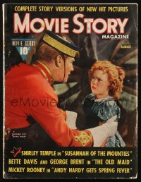 5f1157 MOVIE STORY magazine August 1939 Shirley Temple & Randolph Scott in Susannah of the Mounties!