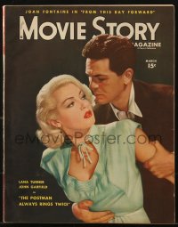 5f1160 MOVIE STORY magazine March 1946 Lana Turner & John Garfield in Postman Always Rings Twice!