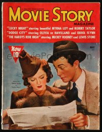 5f1155 MOVIE STORY magazine May 1939 cover portrait of Myrna Loy & Robert Taylor in Lucky Night!