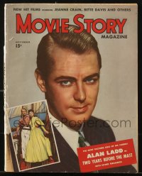 5f1161 MOVIE STORY magazine November 1946 portrait of Alan Ladd in Two Years Before the Mast!