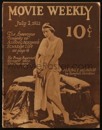 5f1162 MOVIE WEEKLY magazine July 1, 1922 cover portrait of Audrey Munson by Campbell Studios!