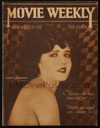 5f1170 MOVIE WEEKLY magazine November 25, 1922 sexy Harriet Hammond by Edwin Bower Hesser!