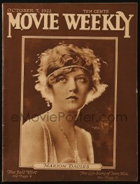 5f1168 MOVIE WEEKLY magazine October 7, 1922 Marion Davies, Life Story of Tom Mix, the Jail Flirt!