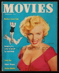 5f0831 MOVIES magazine February 1953 Marilyn Monroe's Secret Code, sexy cover images of her!