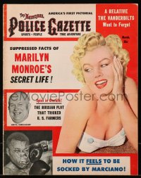 5f0836 NATIONAL POLICE GAZETTE magazine March 1956 suppressed facts of Marilyn Monroe's secret life!